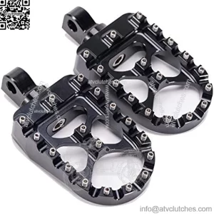 Hopider CNC Wide Foot Pegs 360?? Roating MX Chopper Bobber Style for harley Dyna Sportster Fatboy Iron 883,Black