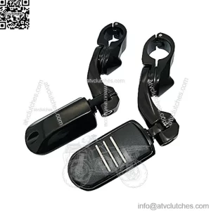 1.25" Highway pegs,Motorcycle Angled Adjustable Highway Footpegs for Harley Davidson Touring Road King Road Glide Street Glide Electra Glide Softail Sportster with 1 1/4" Highway Bar Black