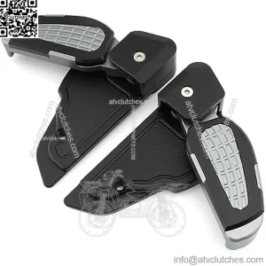 Rear Passenger Footrests Compatible With Vespa Prima SPRINT 125 150 Motorcycle Foldable Foot Steps Extension Foot Pedal Adapter 2017-2020 (Color : Titanium)