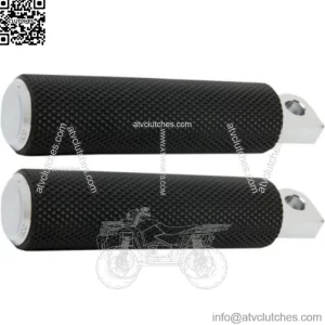 Arlen Ness Knurled Fusion Harley Custom Foot Pegs Black Chrome Male Mount Rubber (For: Harley-Davidson)