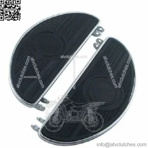 Chrome Old School Replica Bullseye Floorboards Footboard Set Harley Panhead Duo (For: Harley-Davidson)