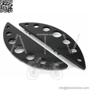 Black Half Moon Holes Driver Floorboards Footboard 80-17 Harley Touring Softail (For: Harley-Davidson)