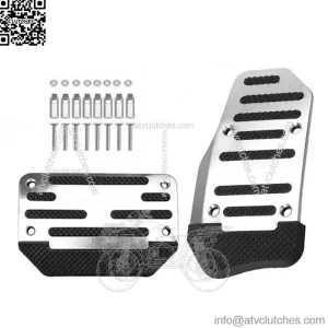 [SILVER] Non-Slip Automatic Gas Brake Foot Pedal Pad Cover Car Accessories Parts (For: More than one vehicle)