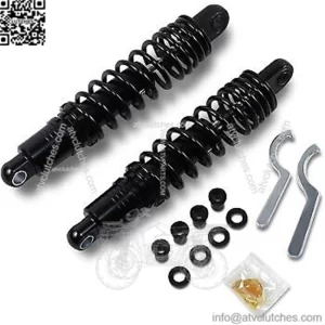Black 12" Premium Ride-Height Adjustable Shocks for Harley Sportster 86-03 (For: Harley-Davidson)