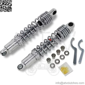 Chrome 11 Rear Coil Shocks Adjustable Harley Sportster XL FXR Nitrogen Gas 86-03 (For: Harley-Davidson)