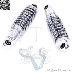 Chrome 11" Rear Coil Overs Shocks Ride Adjustable Harley Touring Nitrogen Gas (For: Harley-Davidson)
