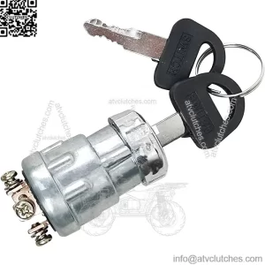 Key Ignition Switch JK424 12V 10A with 3 Position 3 Connection Terminal 2 Keys Compatible with Car Moto Tractor Forklift Truck Scooter Trailer Agricultural Modified Car UTV