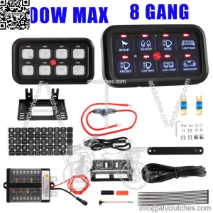 8 Gang Switch Panel Relay Circuit System Max 1200W for Can-am Polaris ATV UTV  (For: More than one vehicle)