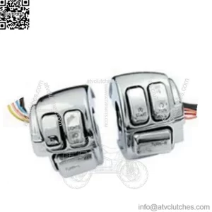 Handlebar Chrome Control Switch Housing Kit 60" Wiring Harley FXST XL FXD 96-11 (For: Harley-Davidson)