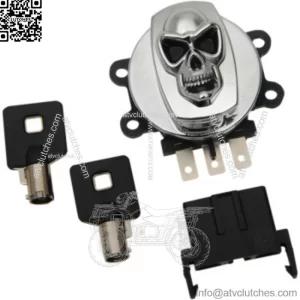 Chrome Round Key Skull Ignition Switch OE 71313-96A Harley Touring Dyna Softail (For: Harley-Davidson)