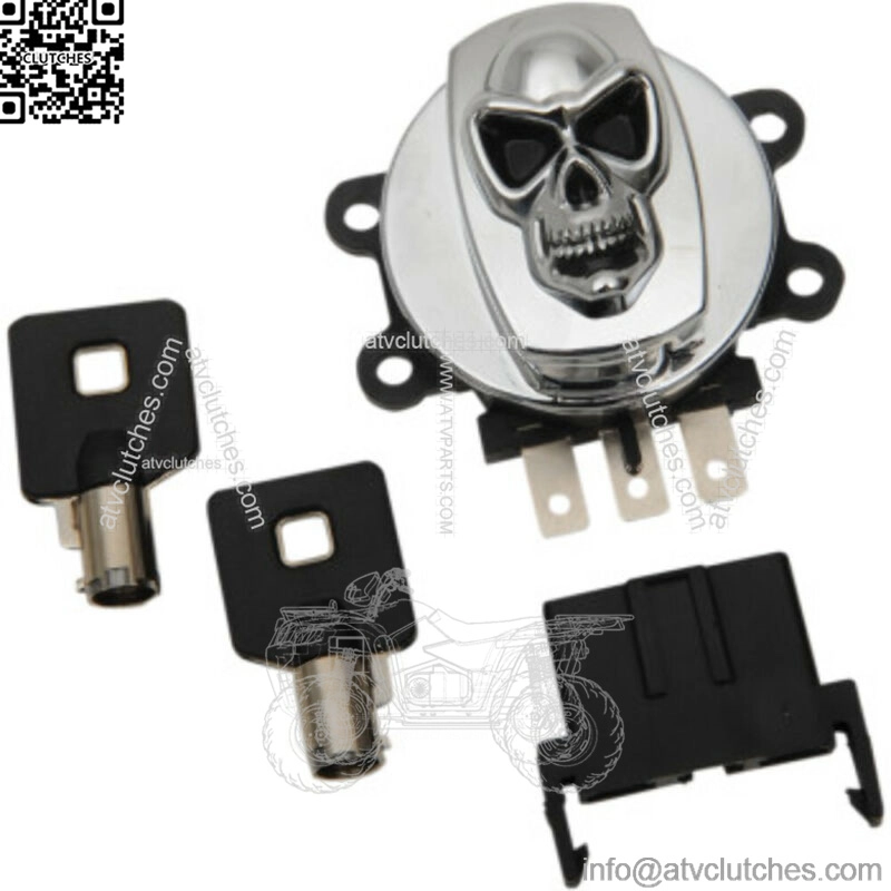 Chrome Round Key Skull Ignition Switch OE 71313-96A Harley Touring Dyna Softail (For: Harley-Davidson)