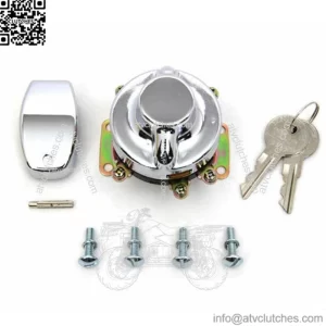 Chrome 6-Post Fat Bob Gas Tank Dash Ignition Switch Key Lock Harley Shovelhead (For: Harley-Davidson)