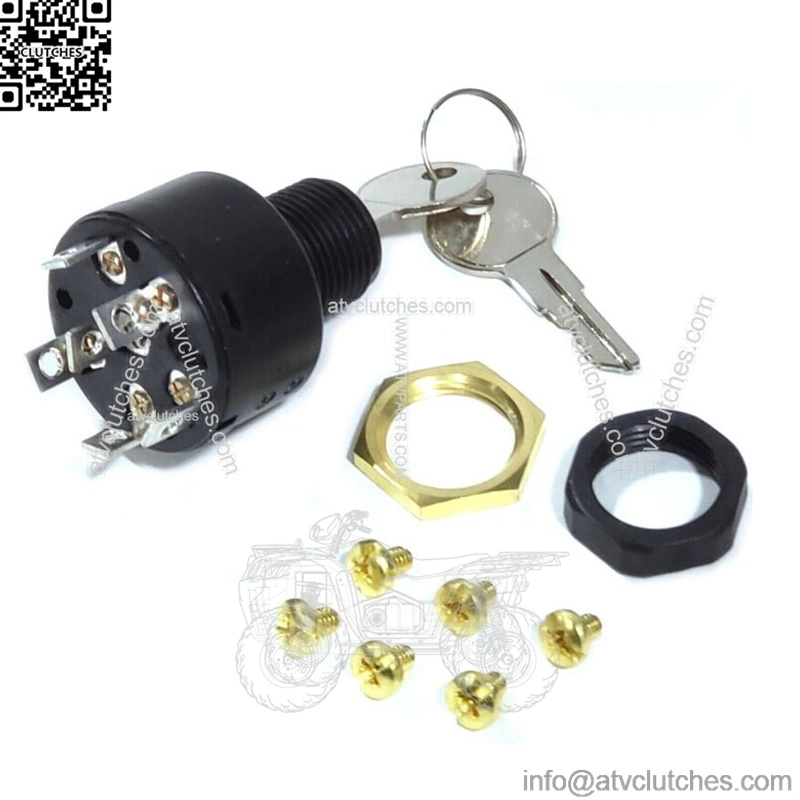 Marine Ignition Key Switch, 3 Position Magneto, Off-Run-Start, Push To Choke