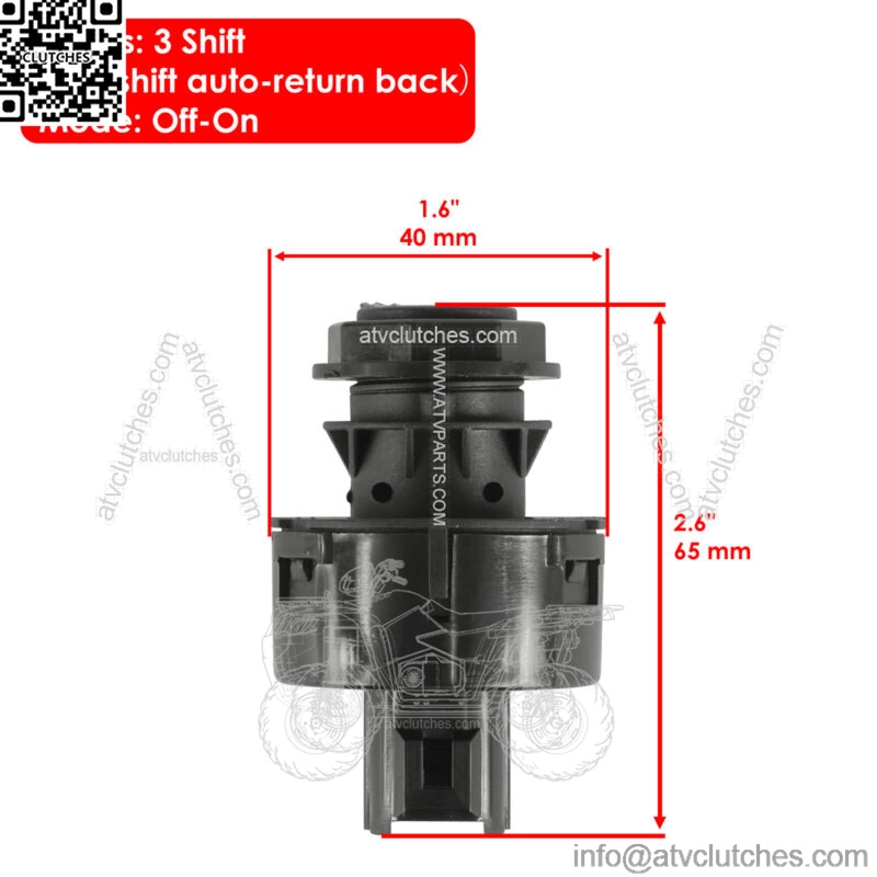 Ignition Key Switch for Arctic Cat ZR 3000 / ZR 7000 / ZR 9000 129 137 2019-2021 (For: Arctic Cat) - Image 2