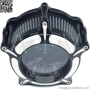 Air Intake See Through Cleaner Venturi Filter System Kit Cnc Chrome for Harley Touring Street Glide 2008 - 2016 Softail 2016 - 2017 Fitment - C (Gray)
