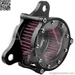 Air Cleaner Intake Filter System Kit For Harley Davidson Sportster XL883 XL883N XL883R XL883P XL1200 XL1200L XL1200X Iron 883 Forty Eight XL1200X 2004-2016 Billet Aluminum CNC Machined Washable