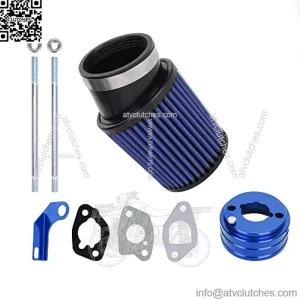 Air Filter Adapter CNC Intake Pipe Spark Plug Kit for 6.5 HP GX160 GX200 Predator 212cc Engine 196cc ct200 Doodle Bug Baja MB165 MB200 Warrior 200 Mini Bike Trailmaster Mid XRX Go Kart Blue