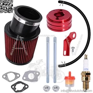 Upgraded Air Filter adapter Intake Spark Plug Kit Replacement for Predator 212cc 6.5 Hp Engine Mini Bike Go Kart, Red