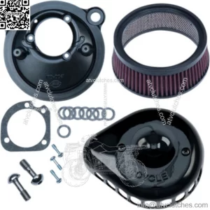 Black Stealth Mini Tear Drop Air Cleaner Filter Kit Harley XL Sportster 07+ (For: Harley-Davidson)
