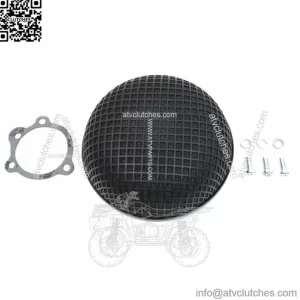 Black Round Mesh Air Cleaner Keihin Bendix Butterfly Carburetor Harley Ironhead (For: Harley-Davidson)