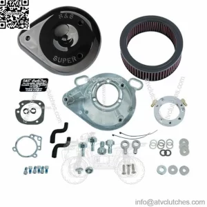 Cycle Black Tear Drop Cover Air Cleaner Filter Kit Harley 99-2017 Big Twin (For: Harley-Davidson)