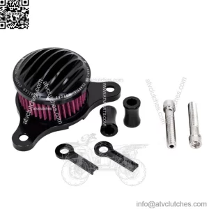 Black Billet Air Intake Filter Cleaner Kit Ribbed Harley Sportster EVO XL 91-20 (For: Harley-Davidson)