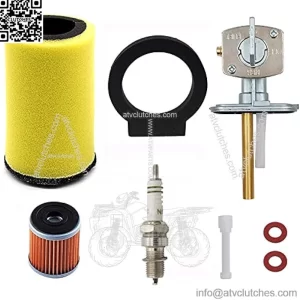 1YW-14451-00-00 Air Oil Filter and Fuel Gas Tank Switch Valve Petcock for Yamaha Timberwolf 250 Big Bear 350 Moto-4 250 350 Kodiak 400 Big Bear 350 Big Bear 1987-1999 with Spark Plug Oil Filter Parts