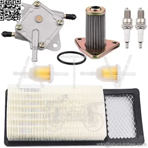 72368G01 Air Filter w 26591G01 Oil Filter 72021-G01 Fuel Pump Replacement for EZGO TXT Medalist 4 Cycle 295cc 350cc Golf Cart with 72084-G01 Fuel Filter Spark Plug