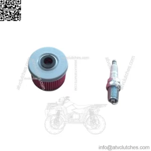 Honda Oil Filter Spark Plug Tune up TRX420 TRX 420 Fourtrax Rancher 07-13 (For: Honda)
