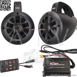 Noam NUTV4 - Marine Bluetooth Rzr Canam Atv Golf Cart Utv Speakers Stereo System (For: John Deere Gator CS)