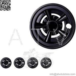 Golf Cart Hubcaps 8 Inch Set of 4, Shiny Wheel Covers for EZGO, Club Car, Yamaha Golf Carts- Black/Sliver
