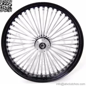 21 3.5 52 Mammoth Fat Stainless Spoke Front Wheel Black Rim 00-07 Harley Touring (For: Harley-Davidson)