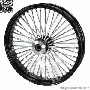 21 3.5 46 Black Fat Spoke Front Wheel Rim Single Disc Harley Softail Touring 07+ (For: Harley-Davidson)
