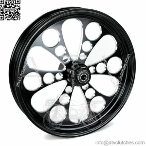 Black Kool Kat 26" 3.5" Billet Front Wheel Rim Harley Touring Custom Single Disc (For: Harley-Davidson)