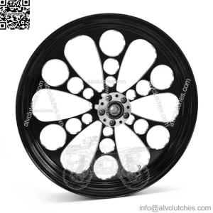 Ultima Black 18 x 3.5 Single Disc Billet Kool Kat Front Wheel Harley Touring 84+ (For: Harley-Davidson)