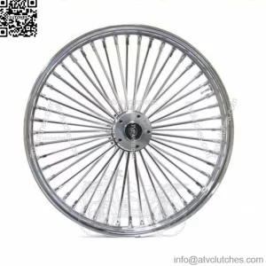 Chrome 26" X 3.5" 48 Fat King Spoke Front Wheel Rim Harley Touring Single Disc (For: Harley-Davidson)