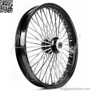 30" x 4" Fat King 48 Spoke Front Wheel Black Rim Dual Disc Harley Touring 2008+ (For: Harley-Davidson)