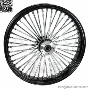 21 x 3.5 46 Fat King Spoke Front Wheel Black Rim Dual Disc 08+ Harley Touring (For: Harley-Davidson)