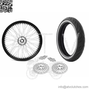 21 3.5 60 Black Spoke Front Wheel Black Tire Harley Touring Package 00-07 DD WW (For: Harley-Davidson)