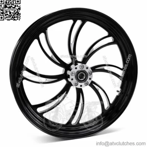 Black Vortex 21" 3.5" Billet Mag Front Wheel Rim Harley Custom Single Disc 84-07 (For: Harley-Davidson)