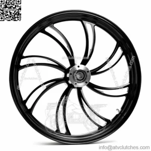 Black Vortex 23" x 3.5" Billet Front Wheel Rim Harley Touring Dual Disc ABS 08+ (For: Harley-Davidson)