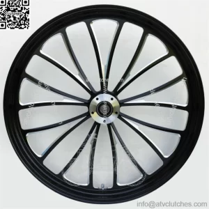 Black Manhattan 23 x 3.5 Billet Front Wheel Rim Harley Touring Dual Disc 2008+ (For: Harley-Davidson)