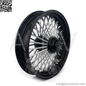 Spoke Tubeless Black Front Single Disc Wheel for Harley