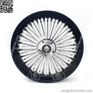 Custom Black And Chrome 16" X 3.5" Front Dual Disc Wheel for Harley