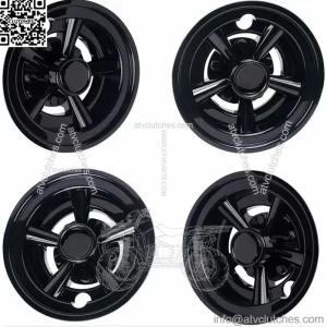 Golf Cart 8" Black Wheel Covers- EZGO, Club Car, Yamaha- Universal