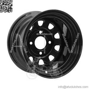 ATV Rims UTV Wheels 12" 4/156 Black ITP Delta 12x7 4+3 Off Set Polaris Sportsman (For: Polaris)