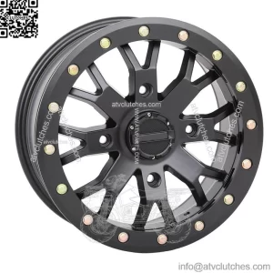 System 3 SB-4 Beadlock Black (4+3) UTV Wheels 15" Polaris RZR 1000 XP (4) (For: Polaris)