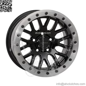 System 3 SB-9 Beadlock 15" Wheels Matte Black +10mm Polaris RZR Turbo R & Pro R (For: Polaris)