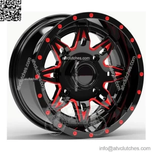 Fuel Lethal UTV Wheels Red/Black 15" Polaris RZR Turbo S / RS1 (4) (For: Polaris)