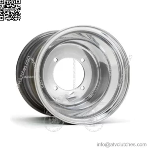 DWT Polished ATV Rear Wheels Rims PAIR 10" 10x8 3+5  4/4 Bolt Pattern (For: Polaris)